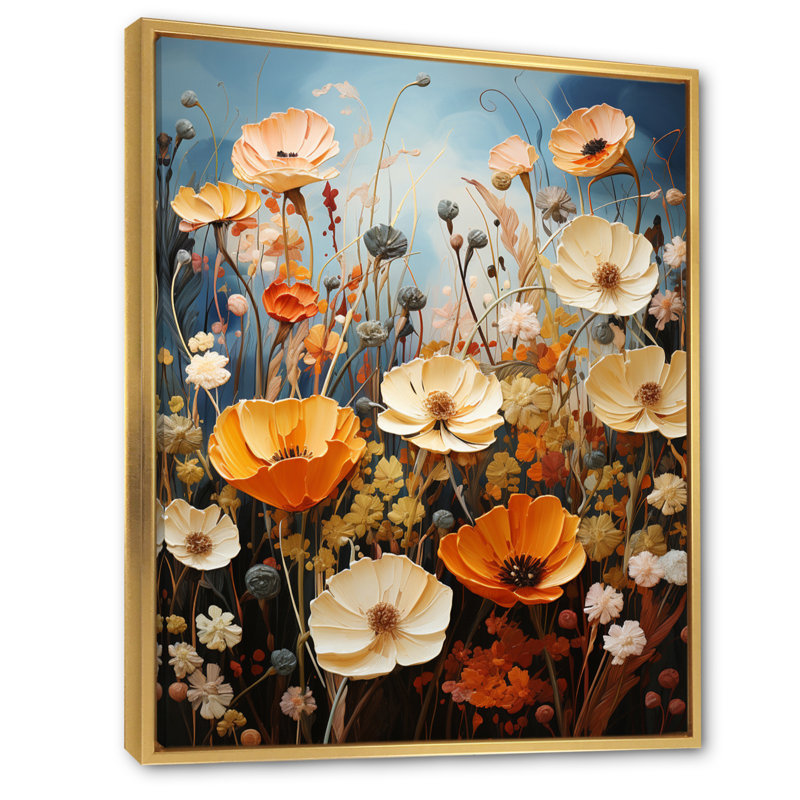 Darthula, coquillages surréels abstraits sur toile, H 20 po x l 12 po x P 1 po, Cadre flottant doré