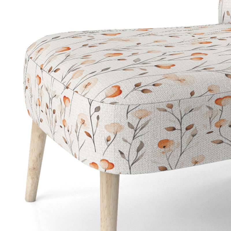 Chaise rembourrée Floral - Chaise d'appoint orange pêche, Chaise d'appoint sans accoudoirs