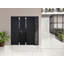 Porte d'entrée extérieure double prémontée en aluminium Cynex 6777 noir, 2 impostes latérales, verre clair miroir, style moderne, peinte, 96 x 80 po (L 12 + 72 + 12 po x H 80 po), ouverture à gauche vers l'intérieur-93483891-93483892-93483890