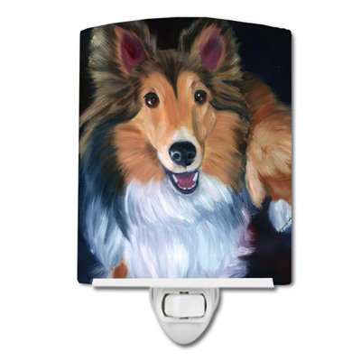 Sheltie Stand off Ceramic Night Light