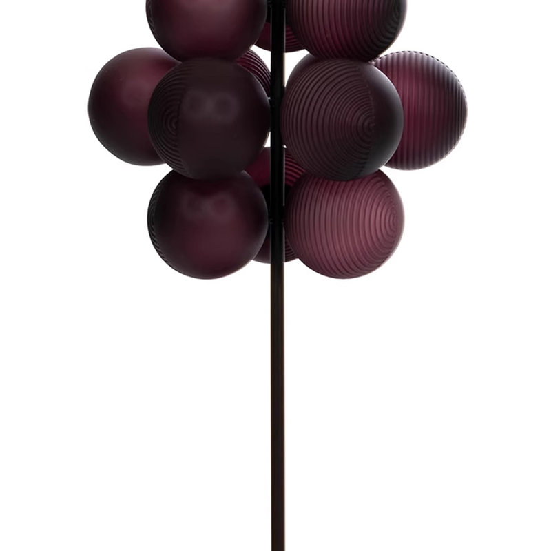 Luminaire d'art en fer rayé multi-formes en verre