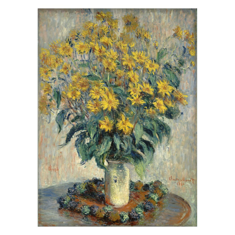 Fleurs de topinambours par Claude Monet - Impression sur toile, H 28 po x l 22 po
