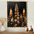 Toile avec cadre flottant or