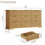 Commode cannelée en bois avec poignées en métal 63 po-13965652