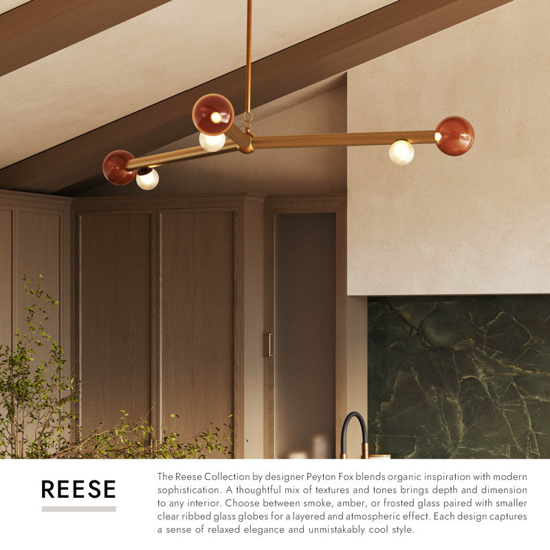 Reese 6 - Light LED Chandelier, Urban Bronze/Smoked Glass