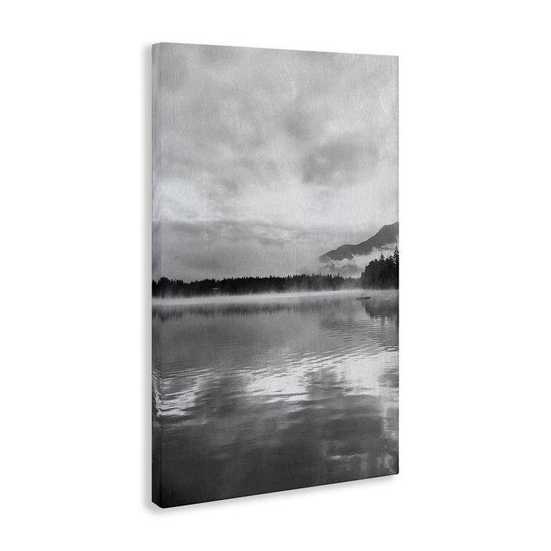 Art mural sur toile gris brumeux, design par Janet Tava, H 36 po x l 24 po