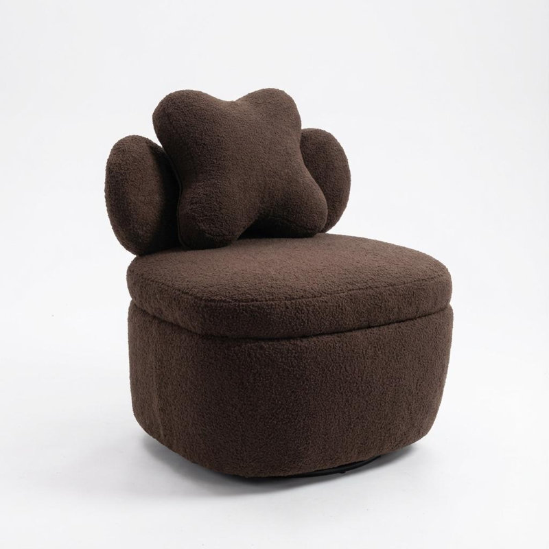 Upholstered Swivel Accent Chair, Tan
