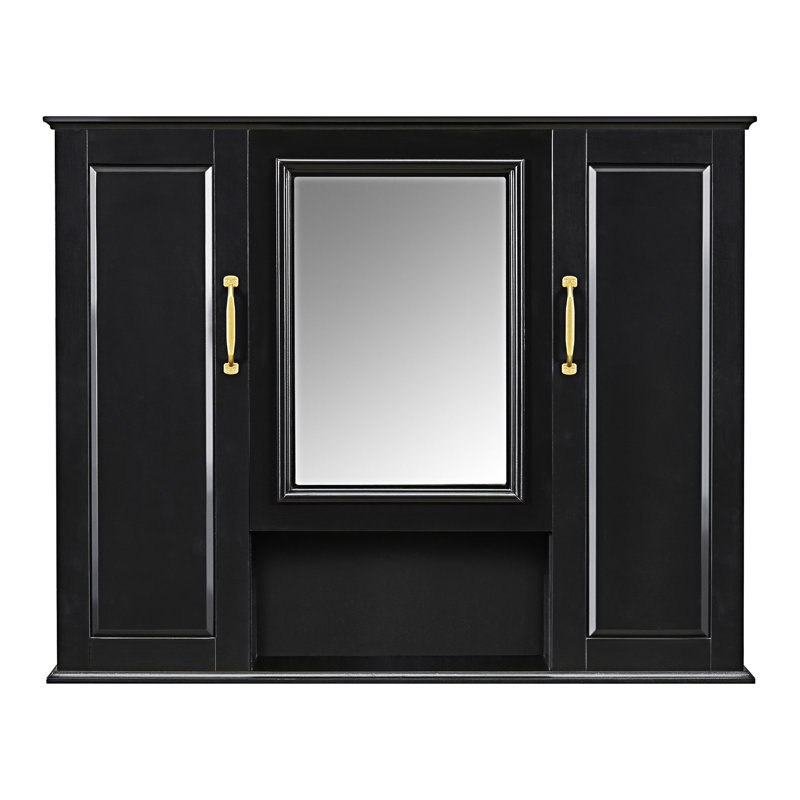 Armoire à pharmacie murale avec miroir, Noir