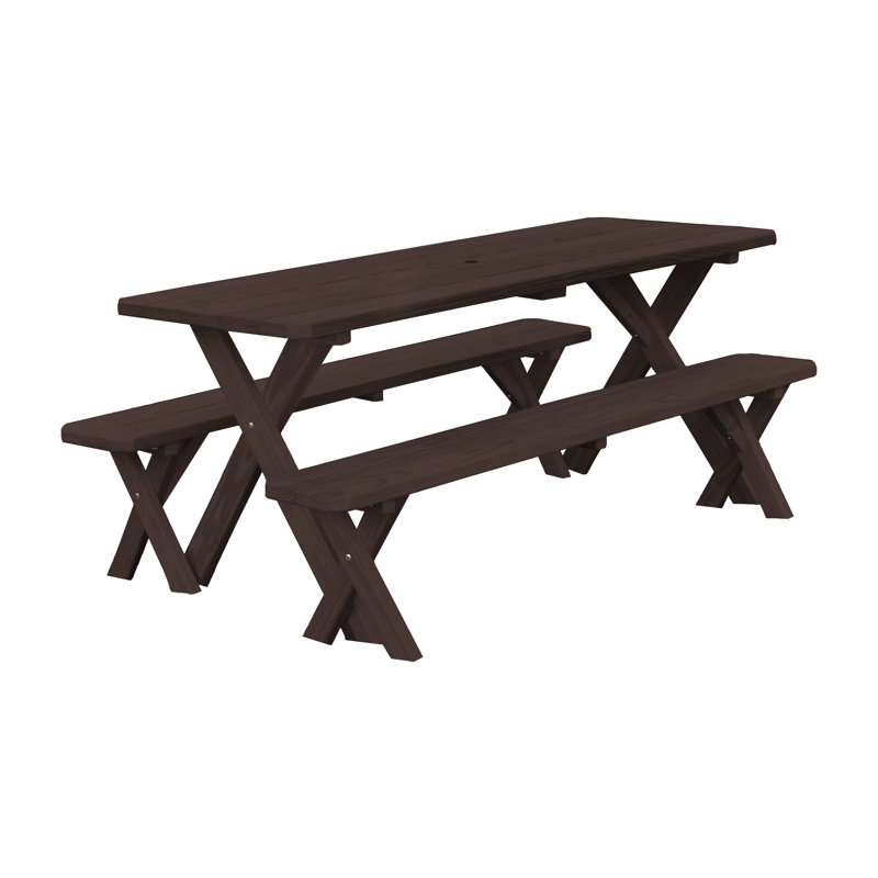 Table de pique-nique pour restaurant Trechelle, Noyer, 94'' 