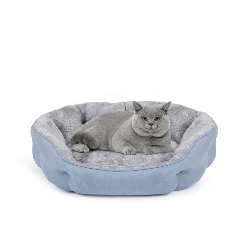 Lit rond pour chat, Moyen L 25 po x l 21 po, Bleu givré