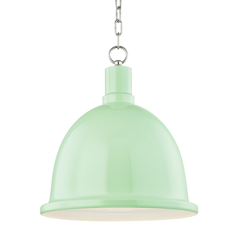 Blair 1 - Light Single Pendant, Polished Nickel, Navy, 21.25" H x 16" W x 16" D