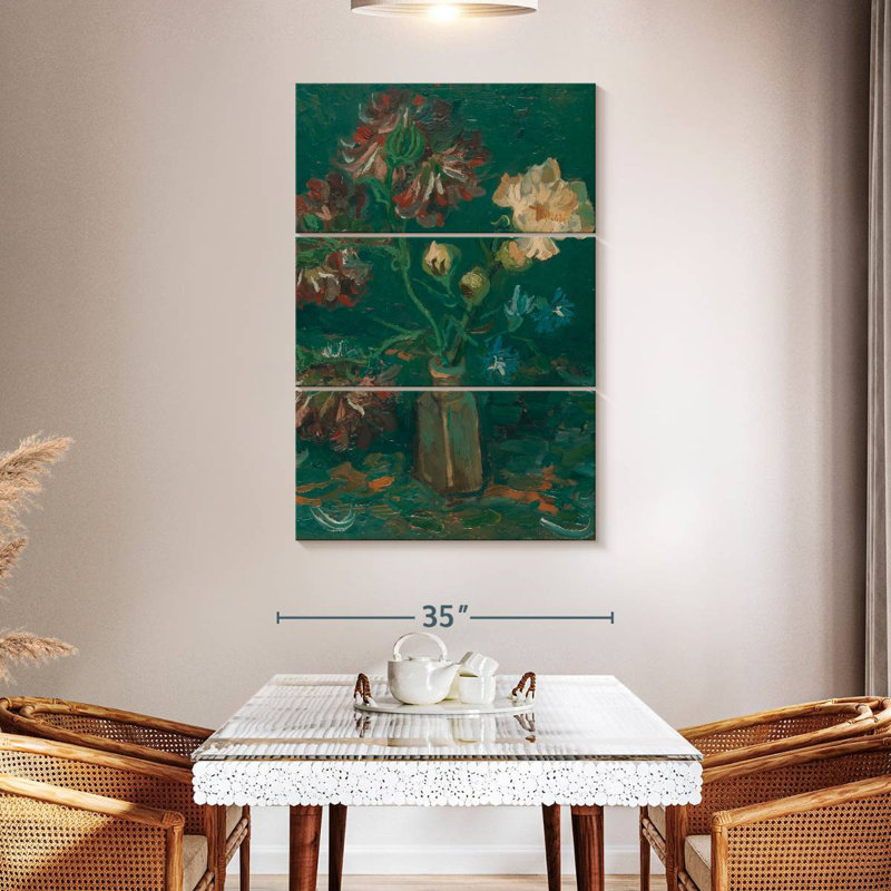 Harnek bouteille avec pivoines et delphiniums, H 57 po x l 36 po