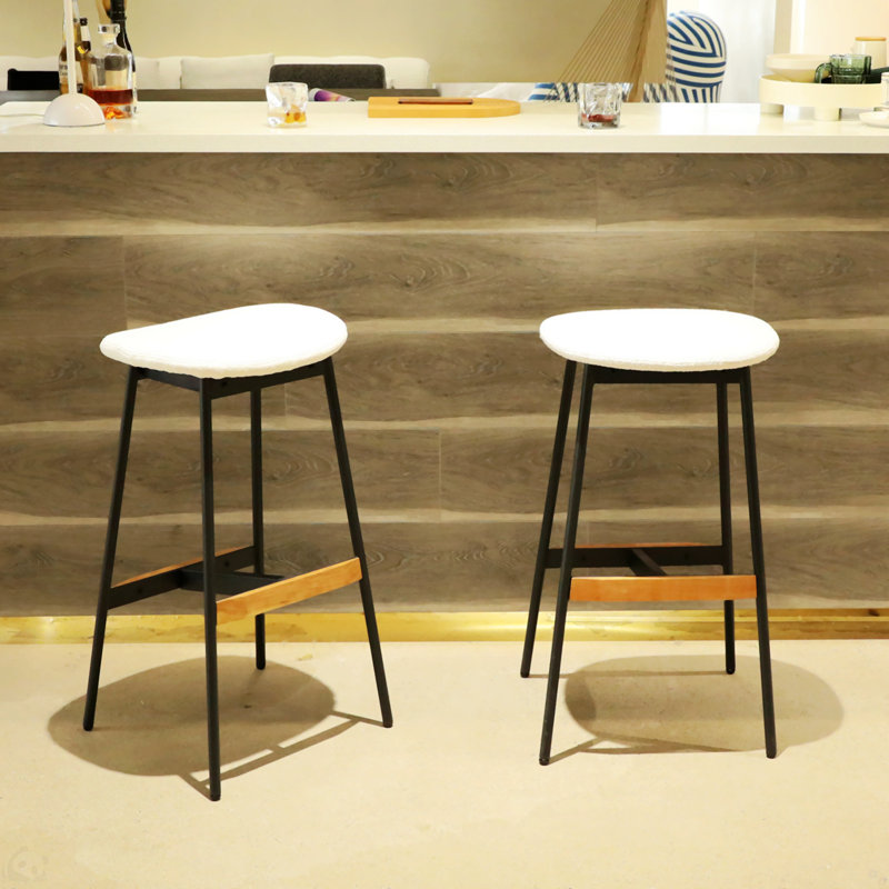Modern Set Of 2 Bar Stools Comfortable & Stylish Counter Height And Bar Height Bar Stools, White