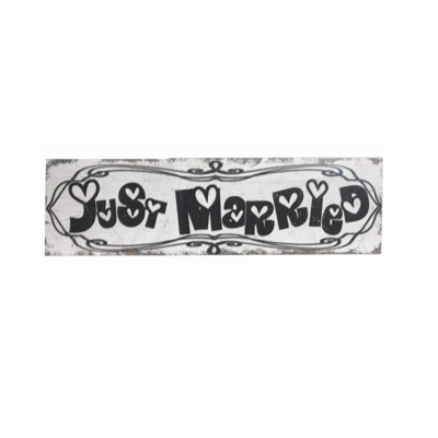 Décoration murale plaque en métal juste marié