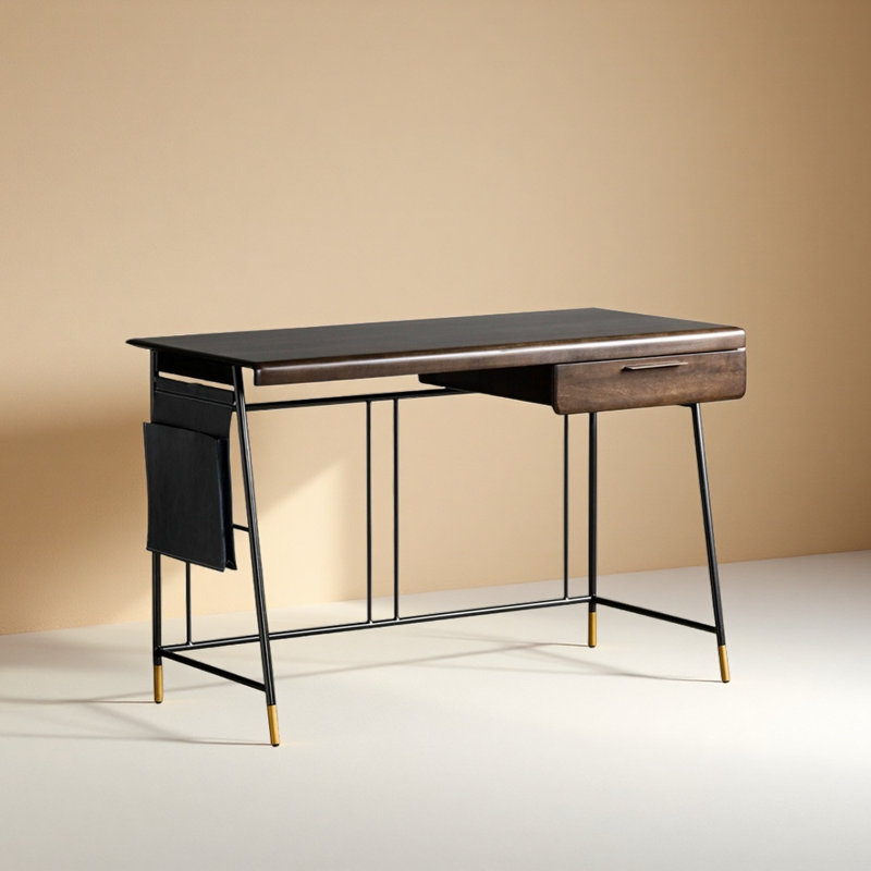 Industrial style desk, 29.53" H x 55.12" W x 23.62" D