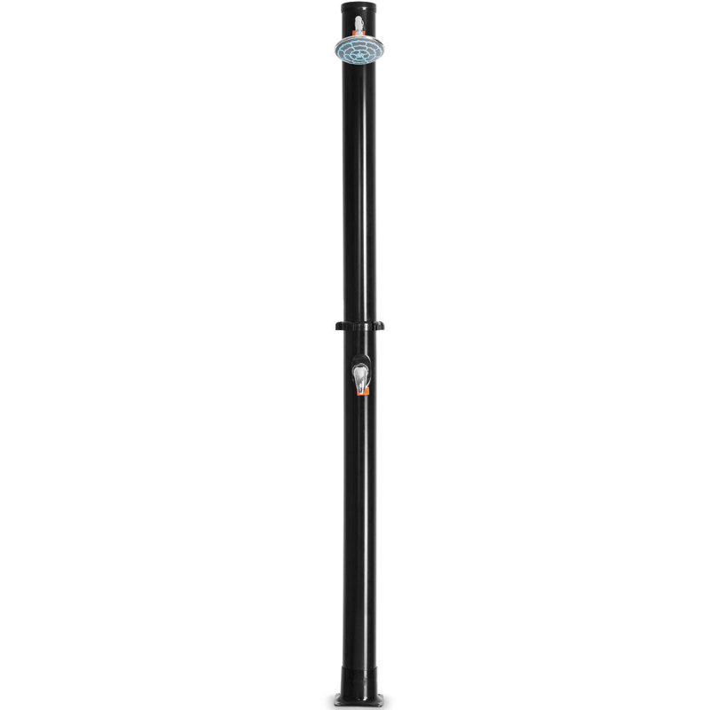 Black 7.2 Ft Solar Heated Outdoor Shower with PVC Construction
