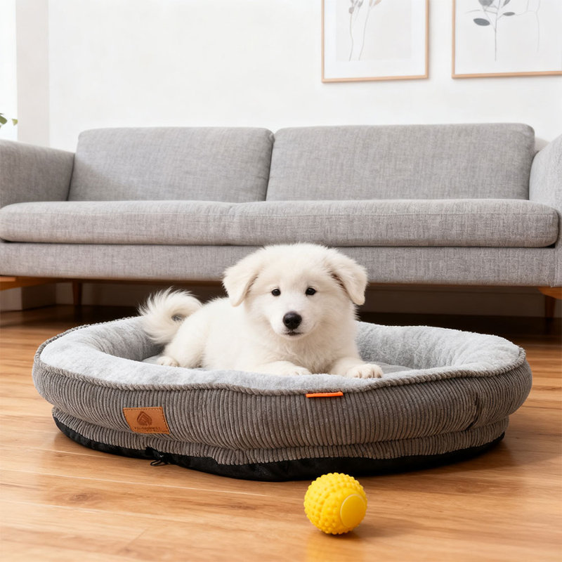 Polyester Pet Bed, 12.5cm H x 60cm W x 50cm D, Grey