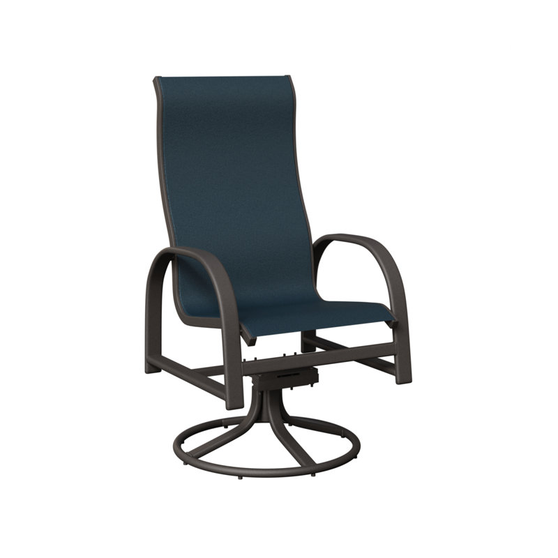 Chaise berçante berçante Berlin, Marine, Aluminium graphite moucheté