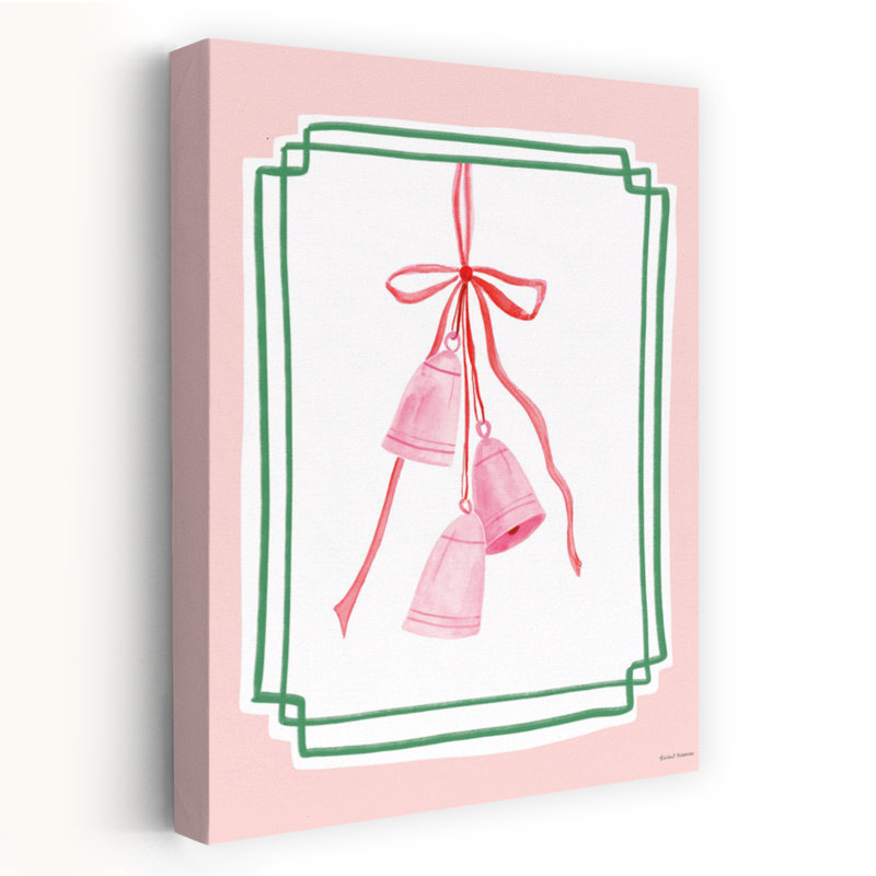 Whimsy Christmas Bells Elegant Minimalist Whimsical Winter Art, H 60 po x l 40 po