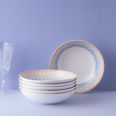 Assiettes à manger profondes en porcelaine moderne de qualité supérieure | Va au micro-ondes et au lave-vaisselle