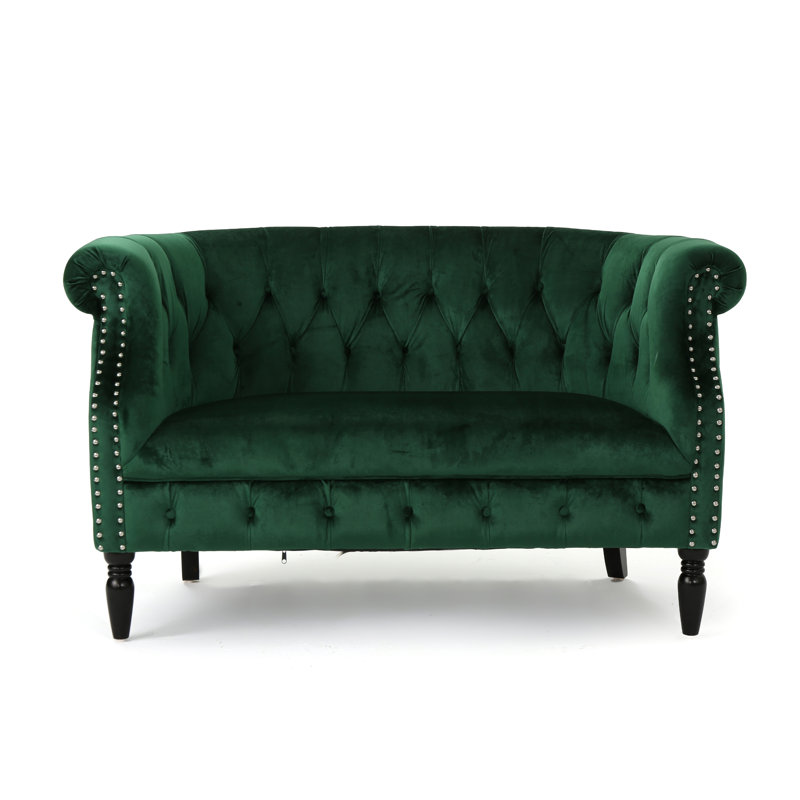 Charlotte 51.5'' Velvet Loveseat, Emerald Velvet