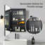 Armoire à pharmacie 16 "x 26" à cadre en aluminium encastré ou rectangulaire avec miroir et tablettes, sans assemblage