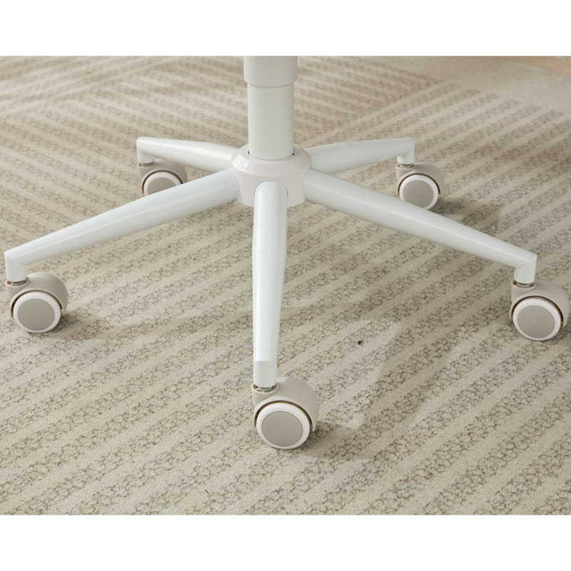 Meditation Chair Plus, Cross-Legged Desk Chair With Wheels & Lumbar Support, Adjustable Fidget Stool - Teddy, Ivory, Ivory