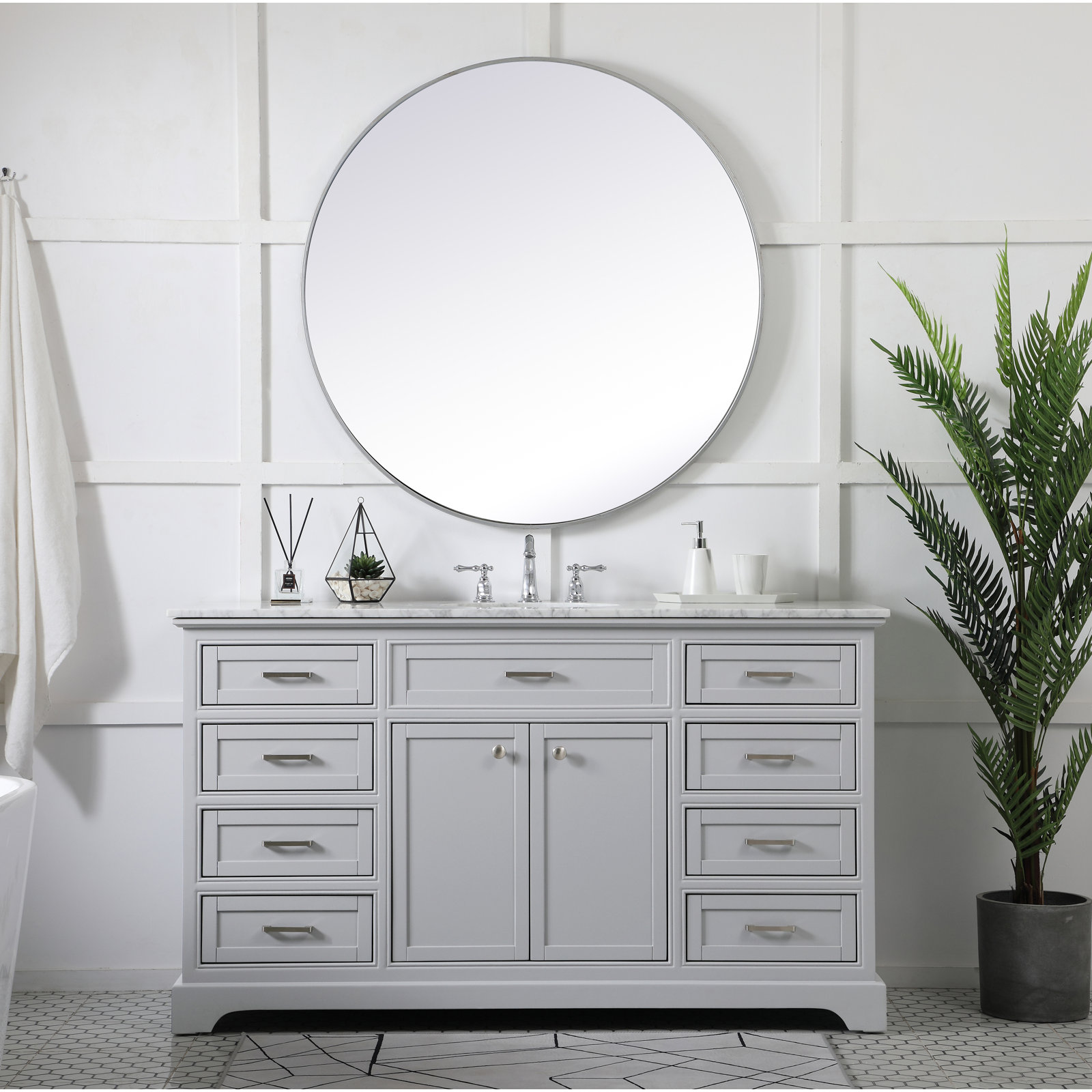 Hermes 60'' Single Bathroom Vanity, Gray