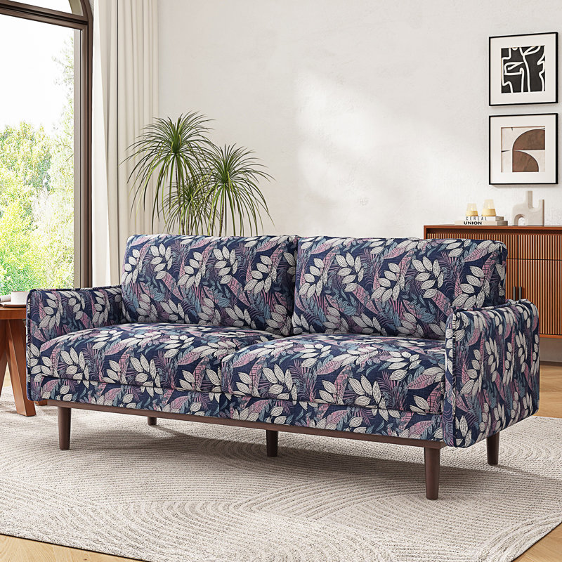Canapé de style moderne avec causeuse spacieuse, Polyester bleu