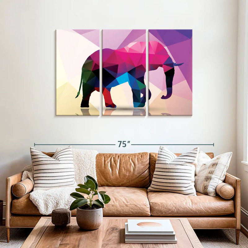 Geometric Elephant, 36" H x 57" W