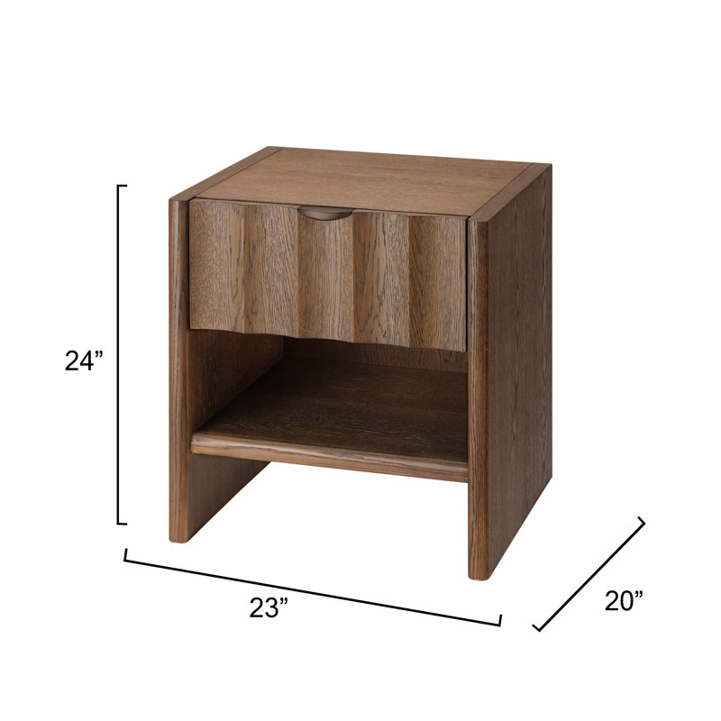 Finley 1 - Drawer Solid Wood Nightstand, Brown Sugar Oak
