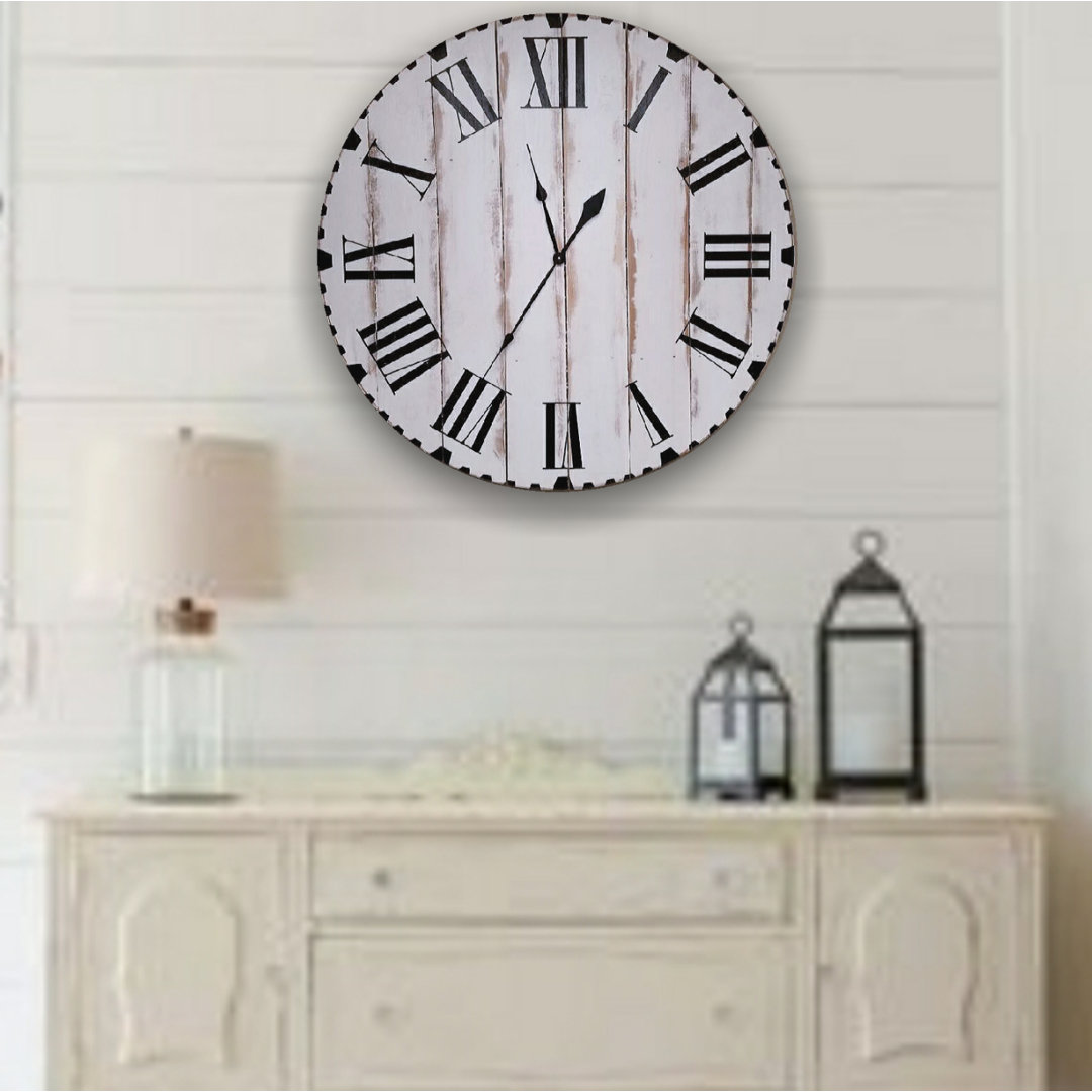 Mangino Solid Wood Wall Clock Union Rustic 