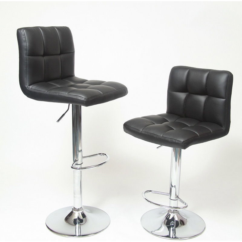 Tabouret de bar pivotant réglable en similicuir, ensemble de 2