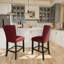 LUMERA Collection Modern Black Faux Leather Bar Stool – High Back, Cushioned Seat, Durable Wood Frame, Counter & Bar Height Seating for Kitchen, Island, Home Bar, Pub-530384753-530384752
