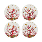 Coral Reef Vegan Leather Round Pebble Placemat