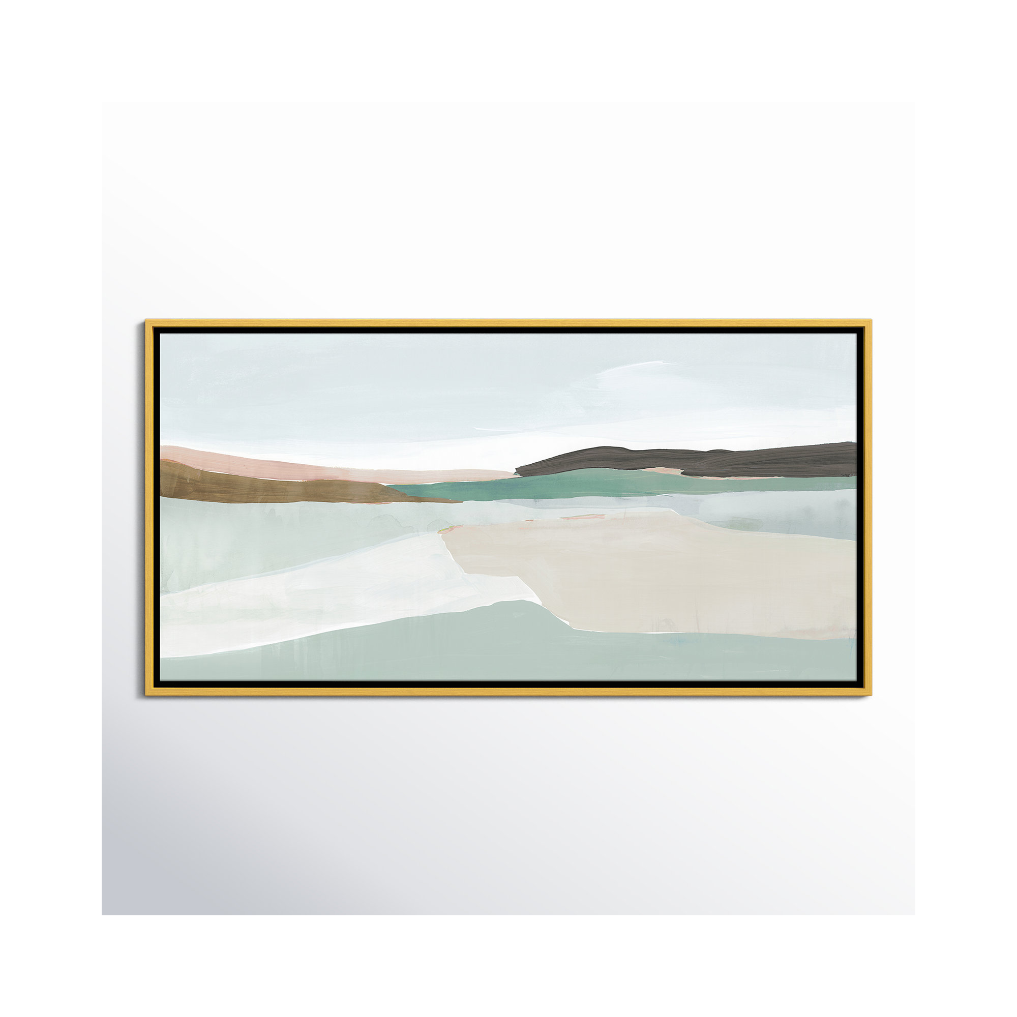 Sole of the Land I Floater Frame Painting, Gold, 19.5" H x 37.5" W