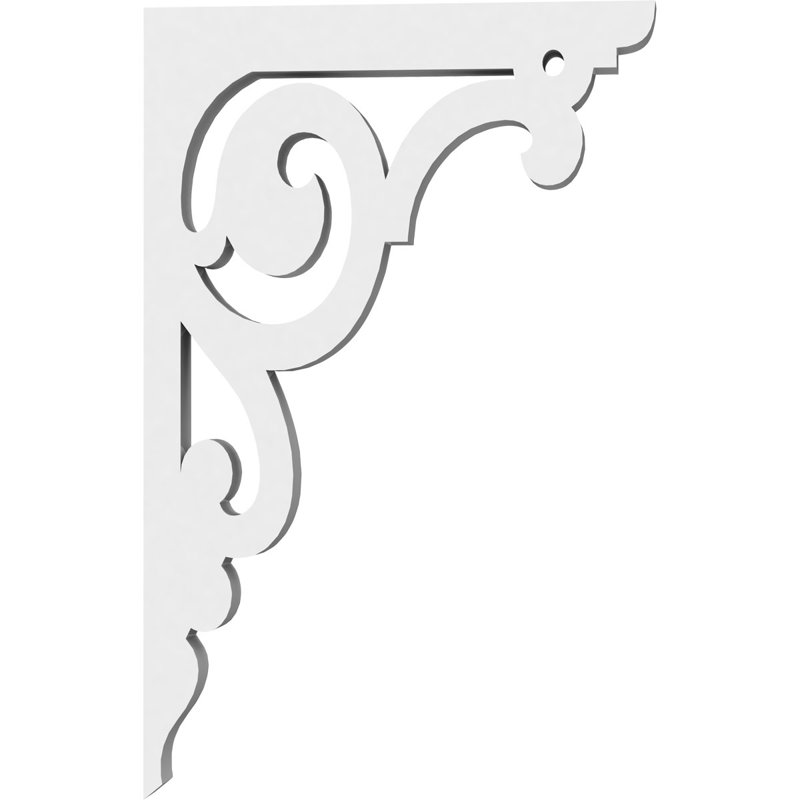 5/8"W X 4 1/2"D X 7"H Kendall Architectural Grade PVC Bracket, 5/8" x 4 1/2" x 7", Kendall