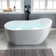 59" x 28" Freestanding Soaking Acrylic Single Slipper Bathtub with Reversible Drain