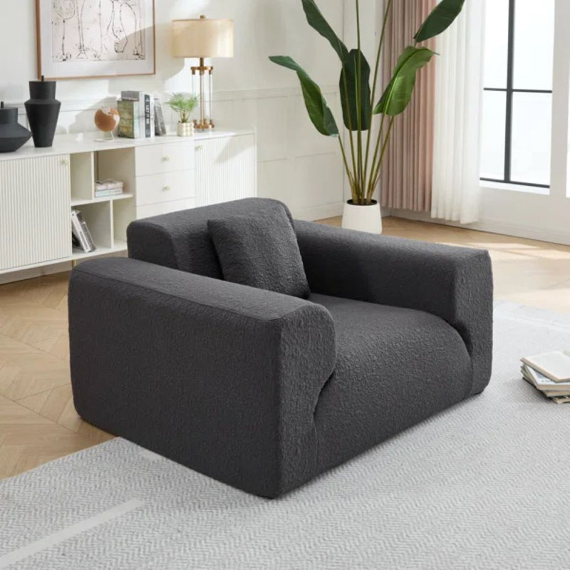 Fauteuil d'appoint 47,24 po, Gris foncé
