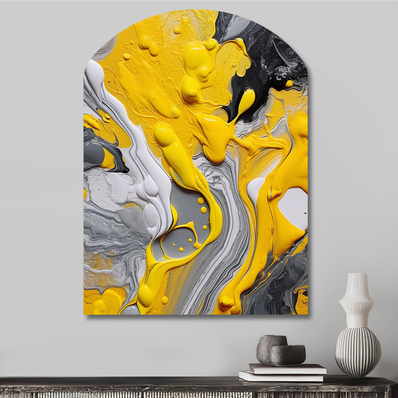 Cheyna - Art mural abstrait asymétrique en métal, sculpture murale en arche, H 34 po x l 25 po