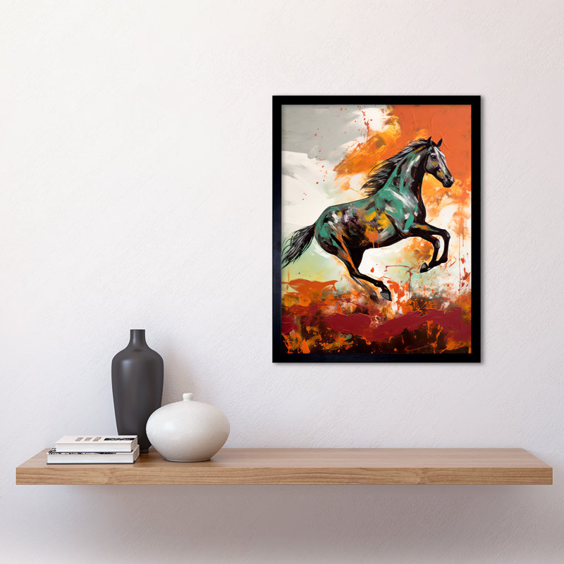 Pavlof Wild Horse Galloping Across A Barren Landscape - Single Picture Frame Print