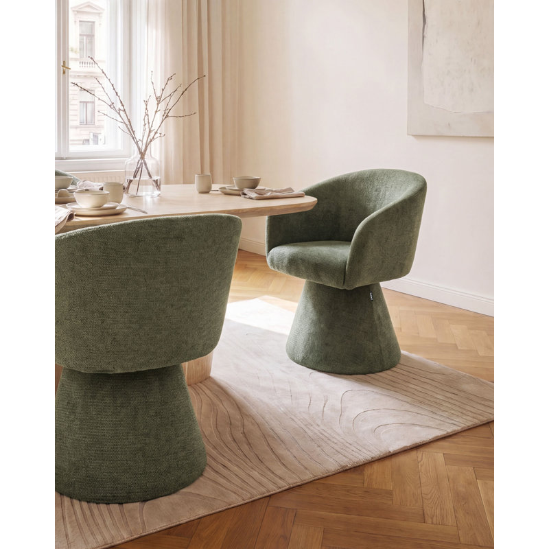 47 cm H Fabric Full Back Armchair, Green, Green, Green