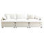 Canapé modulaire surdimensionné avec 3 repose-pieds pouvant servir de canapé-lit, canapé 3 places avec 3 repose-pieds, tissu en velours côtelé beige