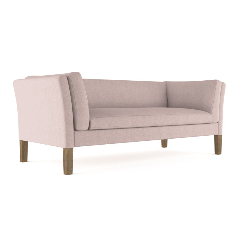 Charlton Flared Shelter-Arm Sofa, Weathered, Box Weave Linen Blush, 31" H x 84" W x 33" D