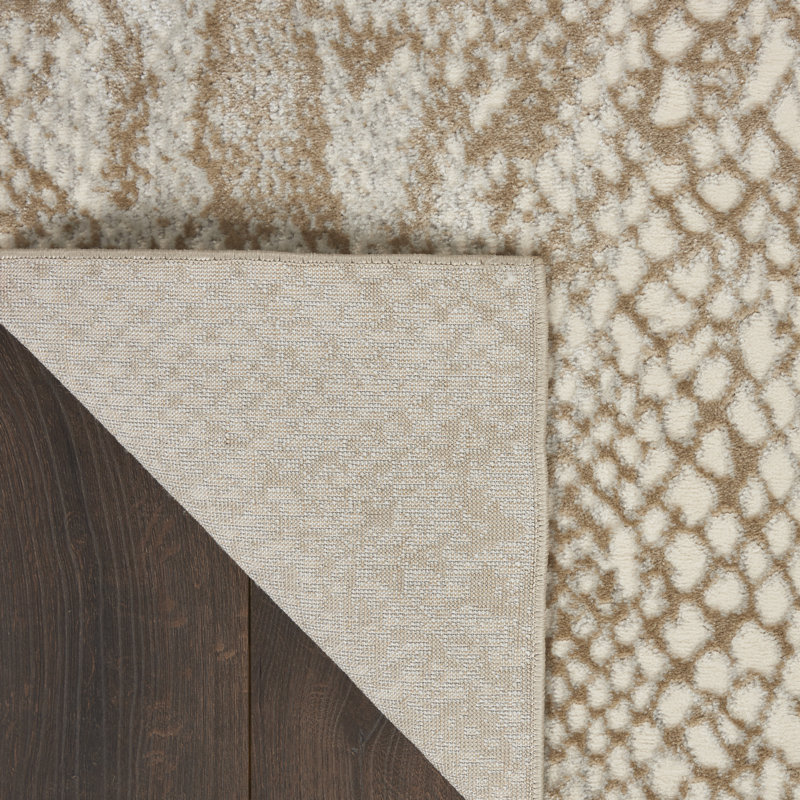 Tapis beige à imprimé animal Alema, Rectangle 8 pi x 10 pi