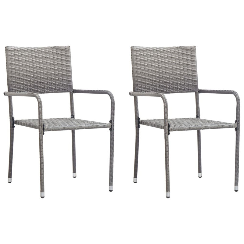 11-2 Stacking Patio Dining Accent Chair, Grau