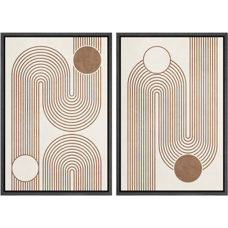 Ensemble de 2 peintures encadrées sur toile, Noir, H 24 po x l 32 po x P 1,5 po