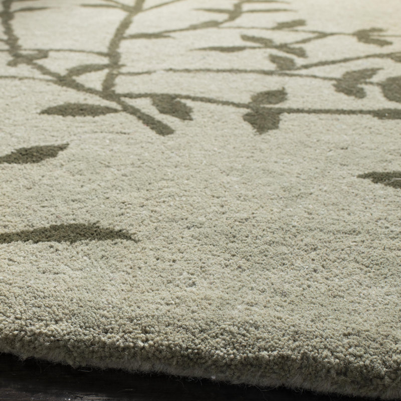 Tapis floral en laine et viscose touffeté à la main Avayah Soho, Rectangle 3 pi 6 po x 5 pi 6 po