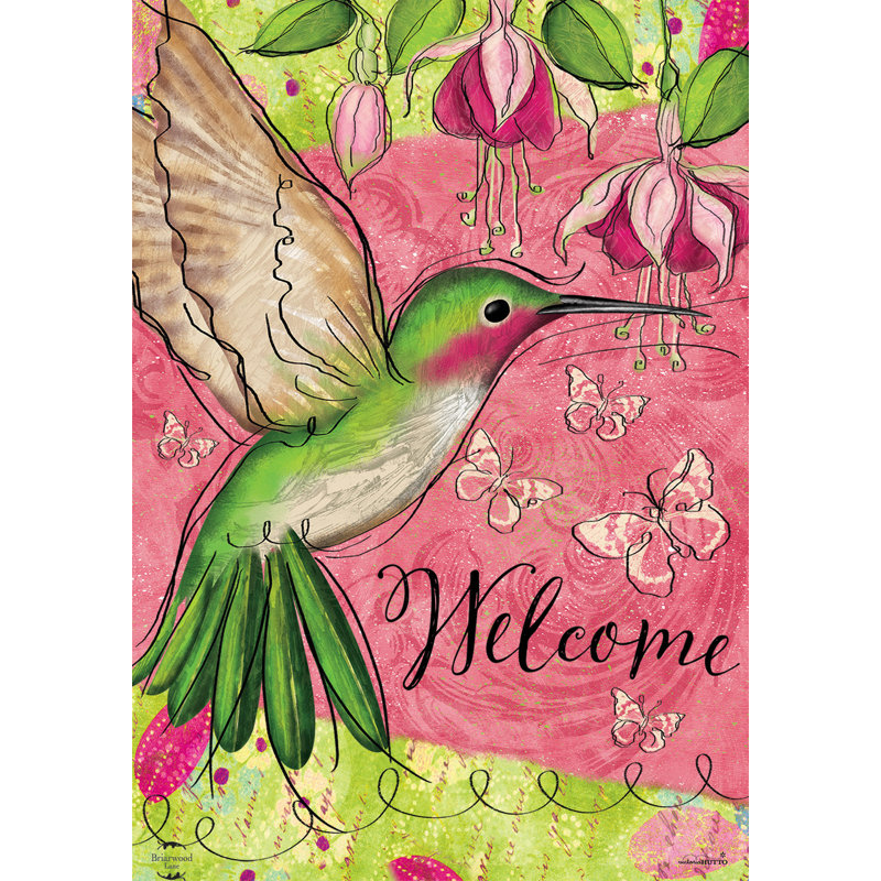 Drapeau de jardin «Blissful Hummingbird»