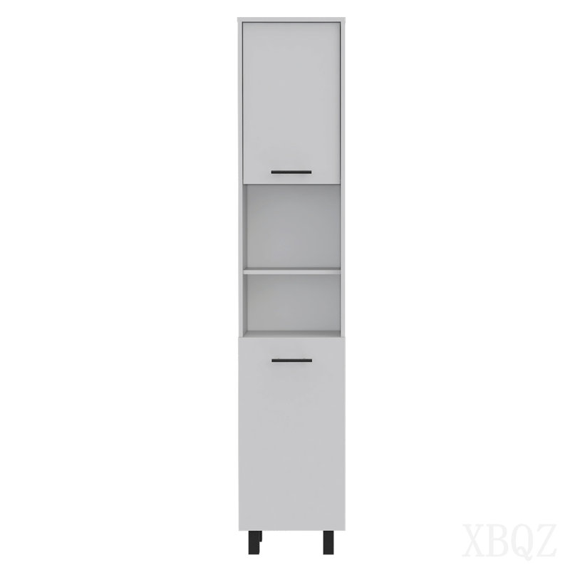 Garde-manger, quatre pieds, trois tablettes intérieures, deux tablettes, deux armoires - blanc, White